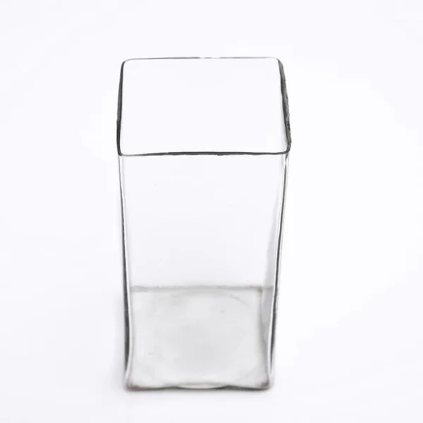 4 inch (10 cm) Square glass vase (8 inch (20 cm) ht) - Image 3