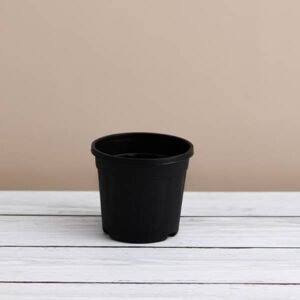 6 inch (15 cm) Grower Round Plastic Pot (Black) (set of 6)